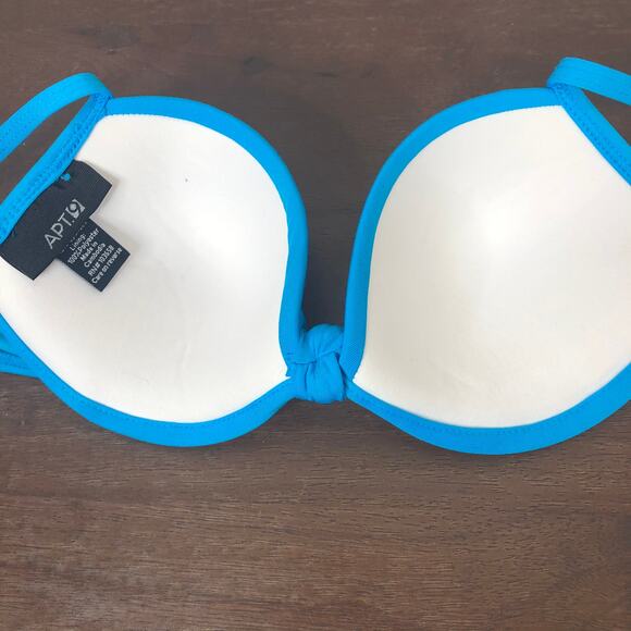 NEW Apt. 9 Bikini Top Womens 6 Blue Push Up Underwire Swim Summer Beach Pool - Picture 5 of 7